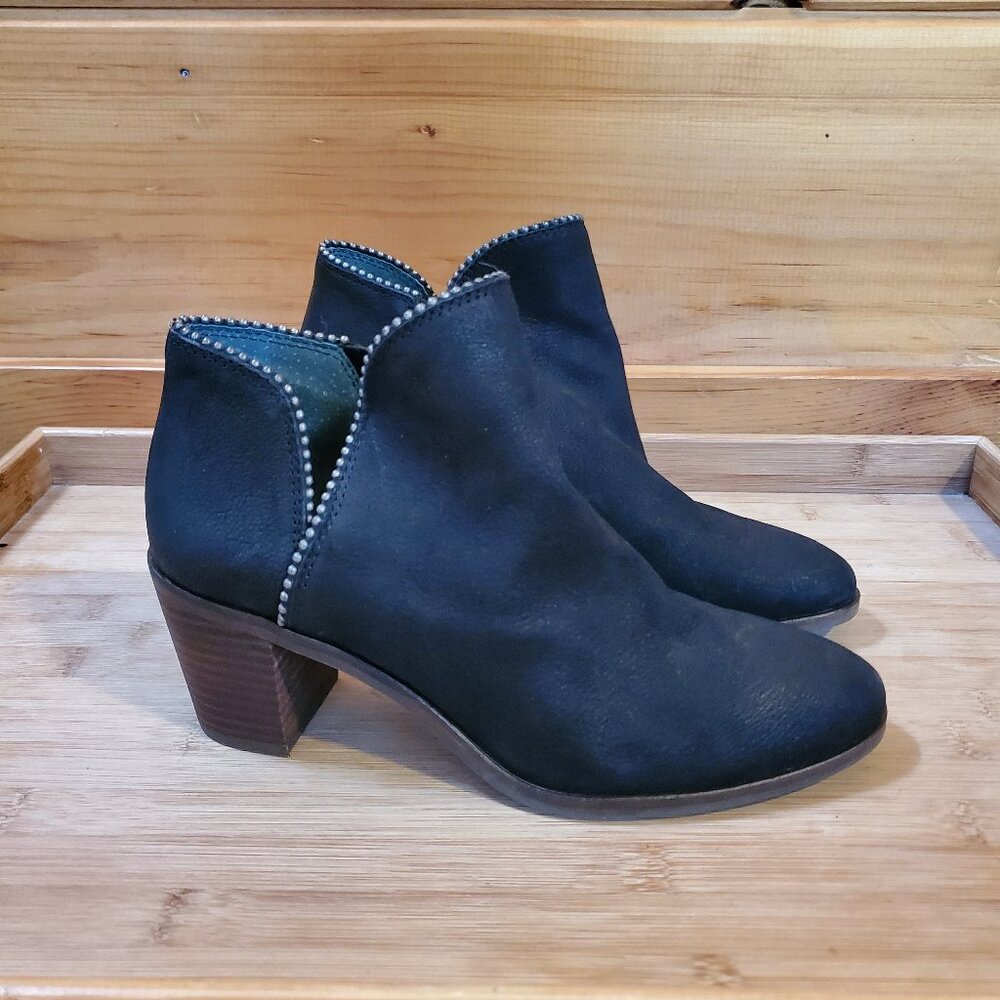 Lucky Brand Black Leather Ankle Boots Size 8